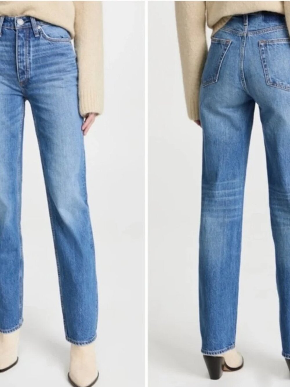 Rag & Bone Alex High Rise Straight Cotton Jeans in Clean Mick Size 29